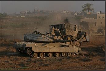 ZIONISTS BULLDOZERS LEVEL PALESTINIAN LANDS IN GAZA