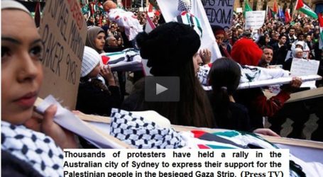 AUSTRALIA PROTESTERS RAP ISRAEL OFFENSIVE IN GAZA