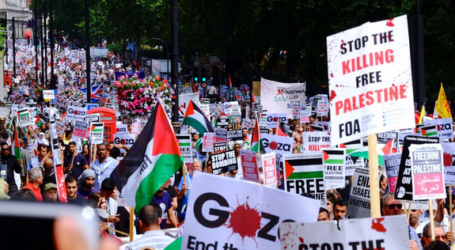 TENS THOUSANDS OF LONDON PEOPLE  PROTEST ISRAELI ATTACKS ON GAZA