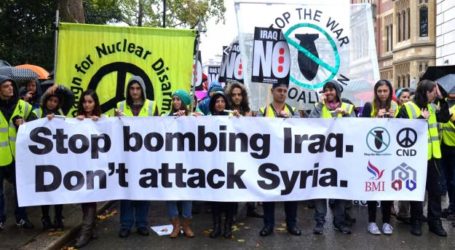 HUNDREDS MARCH IN ANTI-WAR PROTEST IN LONDON