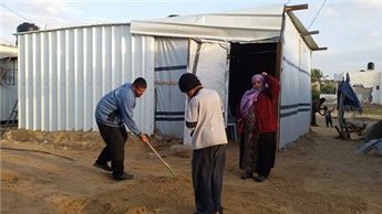 BONES FOUND BENEATH GAZAN MOBILE HOMES FOR DISPLACED