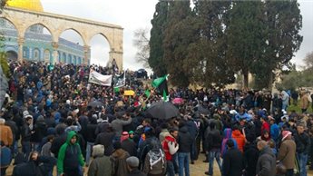 HUNDREDS PROTEST CHARLIE HEBDO CARTOON AT AQSA MOSQUE