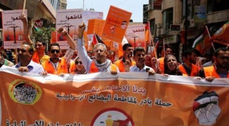Palestinians in Ramallah urge boycott of Israeli goods