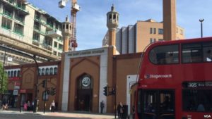 A photo shows the East London Mosque, one of Europe's largest, in London, May 5, 2016 .