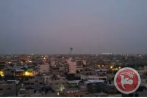  A still shot taken from a video showing an Israeli airstrike near Rafah in the southern Gaza Strip on May 4, 2016.