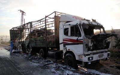 U.N. Suspends Syria Aid after Convoy Bombed
