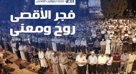 Thousands of Palestinians Perform Dawn Prayer Congregation in Al-Aqsa
