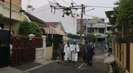 Jakarta Province Sprays Disinfectant Using Drones