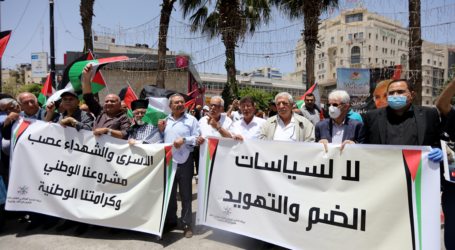 Palestinians Rally in Ramallah Against Israel’s Annexation