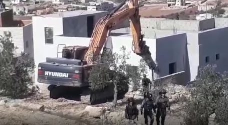 Israeli Occupation Vehicles Demolish Palestinian House and Bulldoze Long Road