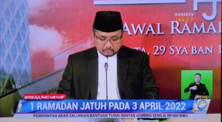 Indonesian Government Sets 1 Ramadan 1443 H on Sunday, April 3