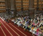 Tens of Thousands of Congregations Perform Tarawih Prayer at Istiqlal Mosque in Jakarta