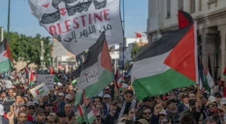 Thousands of Moroccans Participate in Palestinian Flag March