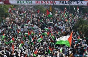 Solidarity Action with Palestine or Bekasi Supports Palestine (Photo: Antara)