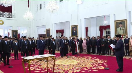 President Prabowo Sworn in 48 Ministers at the State Palace