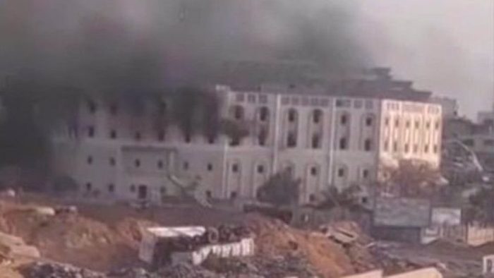 The Indonesia Hospital in Northern Gaza was set on fire by an Israeli military attack on Friday, January 3, 2025. (Image: doc. Press TV)