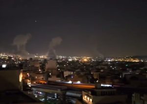 An unverified image purportedly showing smoke plumes in Tehran (photo: IRNA)