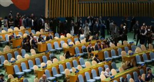 Most countries walk out of UN General Assembly session during Netanyahu's speech (Photo by Mostafa Bassim)
