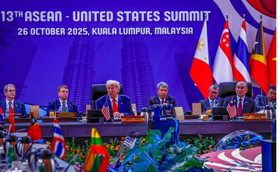 US President Donald Trump attended the 47th Association of Southeast Asian Nations (ASEAN) Summit in Kuala Lumpur on Sunday, October 26, 2025 (photo: BPMI Setpres)