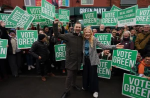 Green Party leader Zack Polanski and Green Party candidate Hannah Spencer (photo: Alexopoulos/Anadolu Agency )